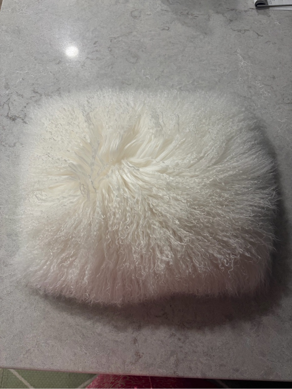West Elm Mongolian Lamb Pillow Cover White (insert included**)
